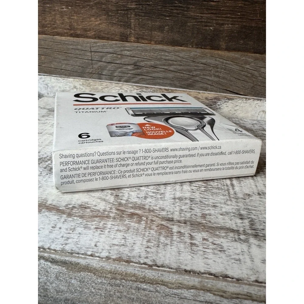 Schick Quattro Titanium Razor Cartridges – 4 Blades – 6 Count‎ (Sealed)